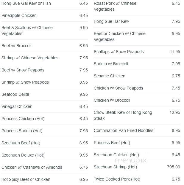 Bill Hwang's Restaurant - Akron, OH menu_pic
