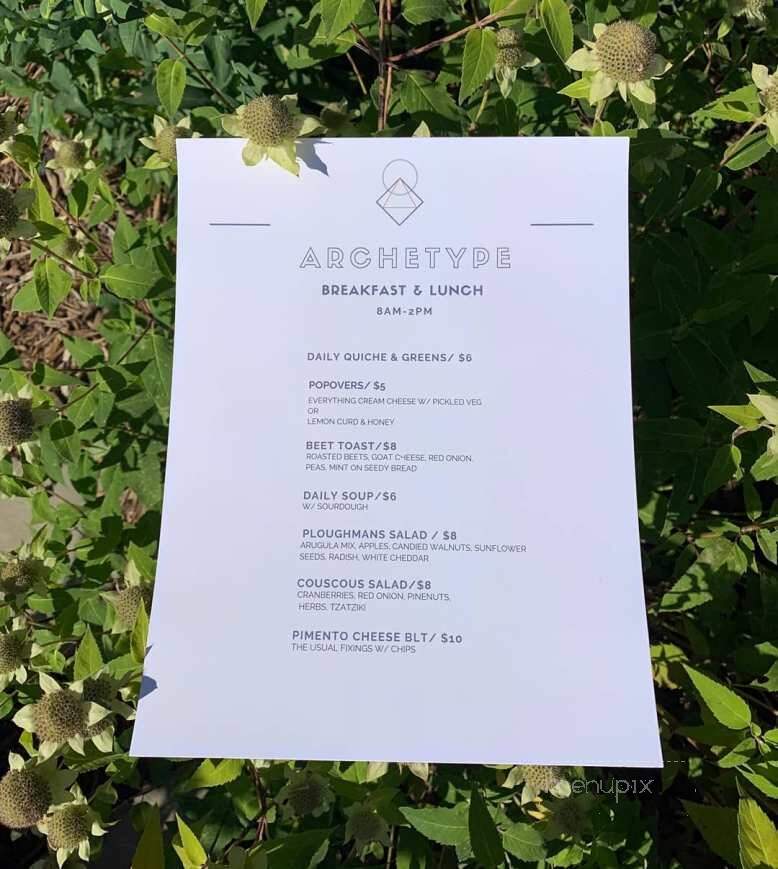 Archetype Coffee - Omaha, NE menu_pic