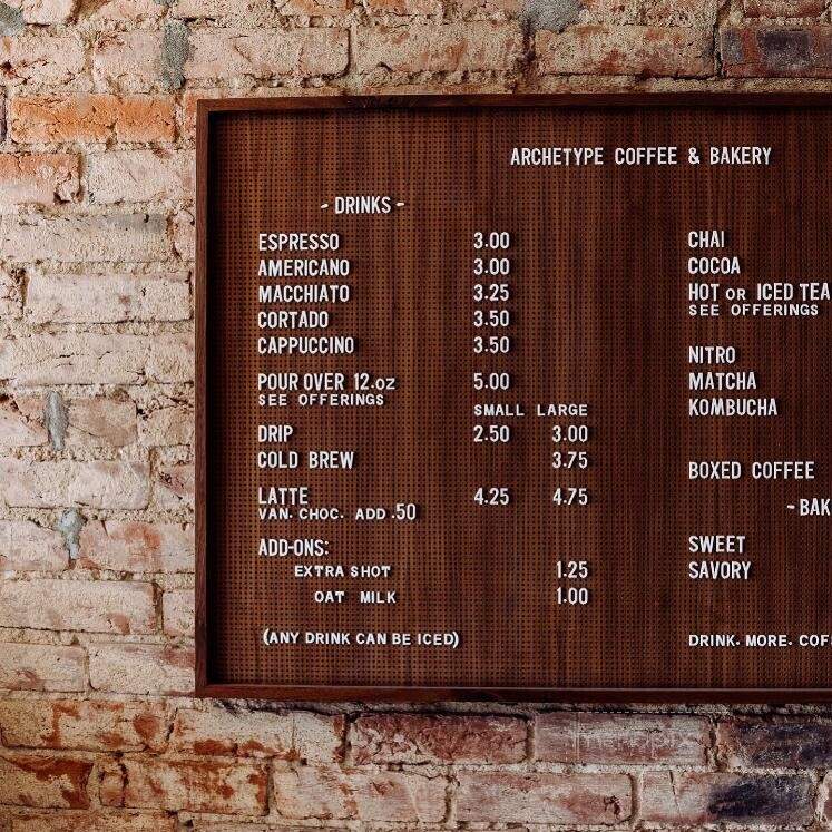 Archetype Coffee - Omaha, NE menu_pic
