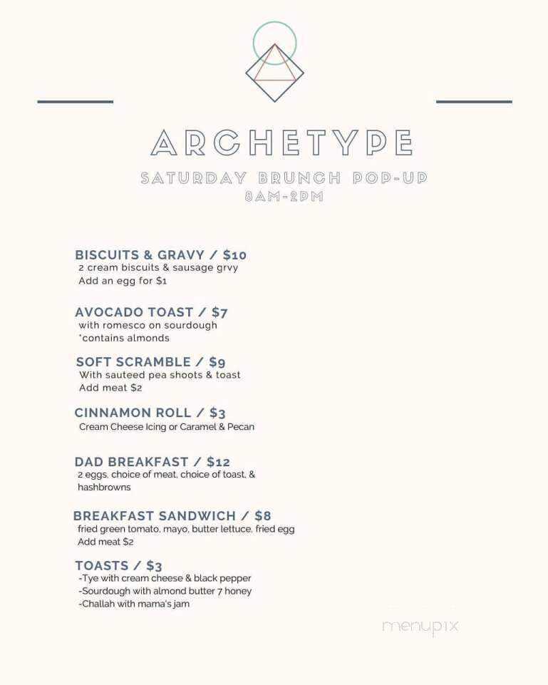 Archetype Coffee - Omaha, NE menu_pic