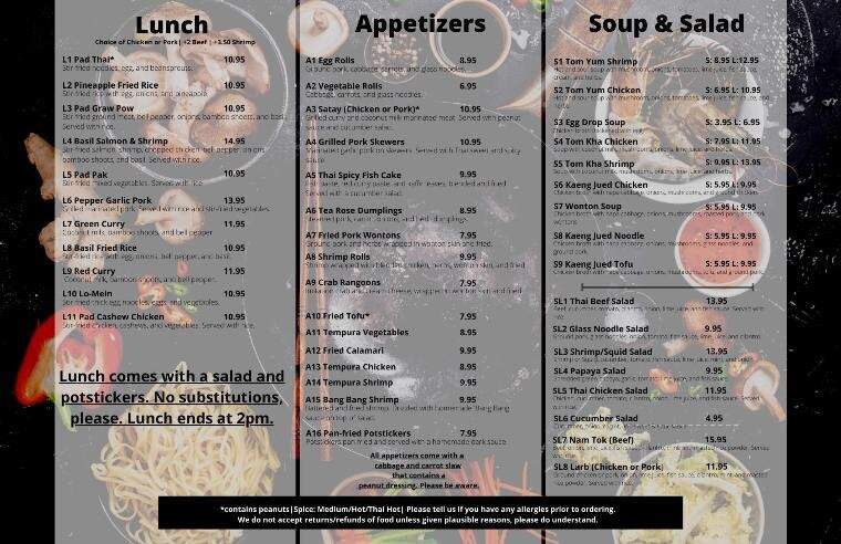 Benjarong Thai Cuisine - Mary Esther, FL menu_pic
