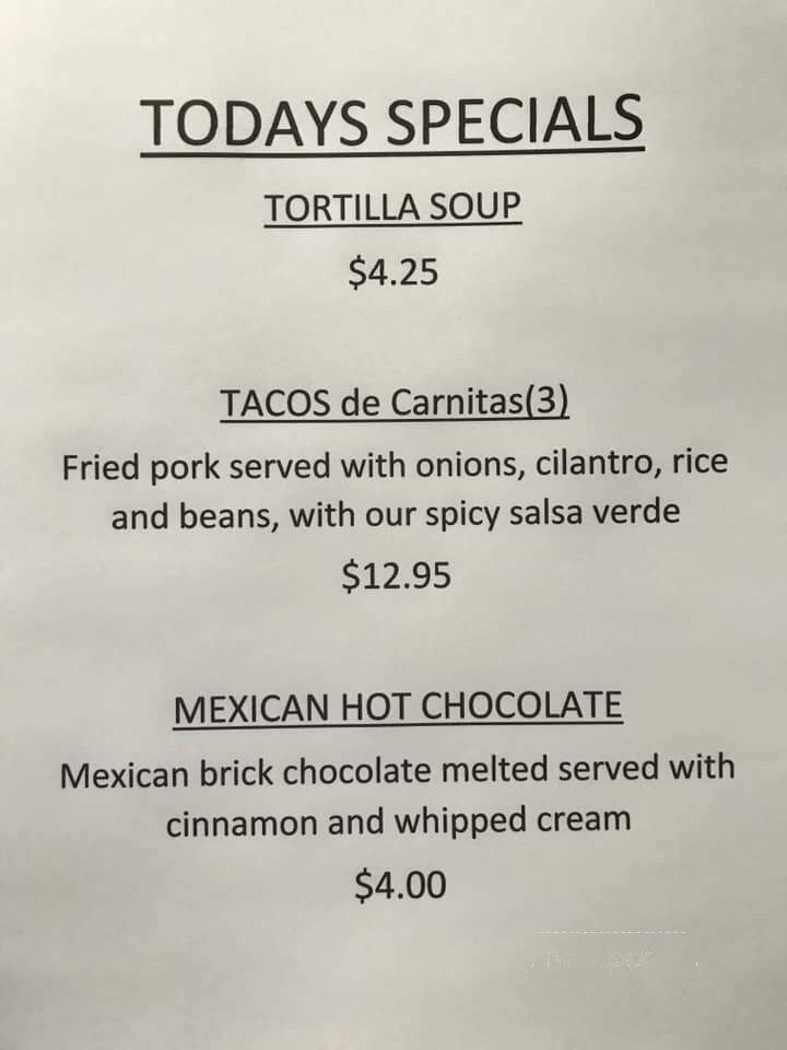 De Campana - Bensenville, IL menu_pic
