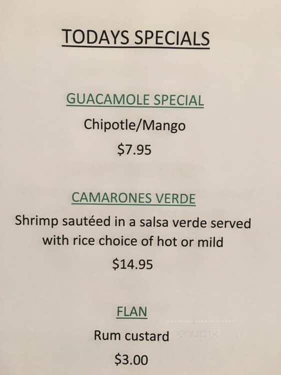 De Campana - Bensenville, IL menu_pic