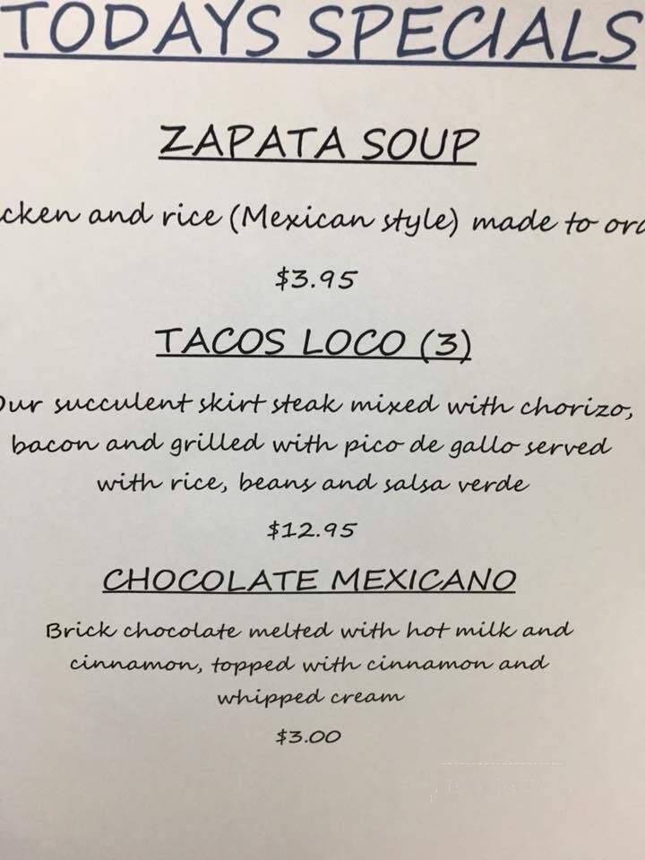 De Campana - Bensenville, IL menu_pic