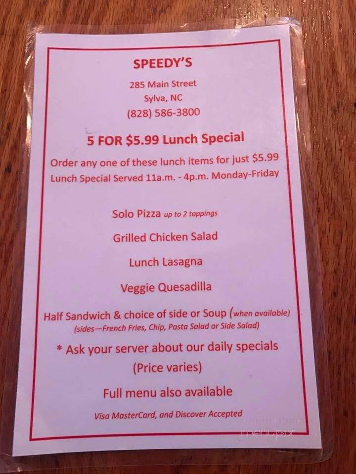 Speedy Pizza - Sylva, NC