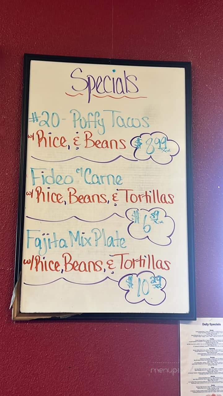 El Jardin Restaurant & Bakery - Beeville, TX menu_pic