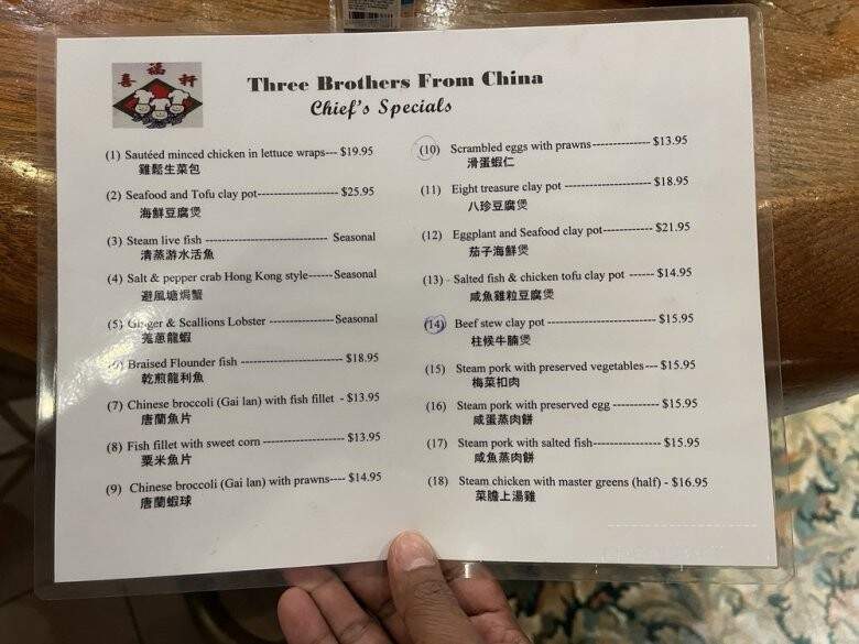 3 Brothers From China - Pleasant Hill, CA menu_pic