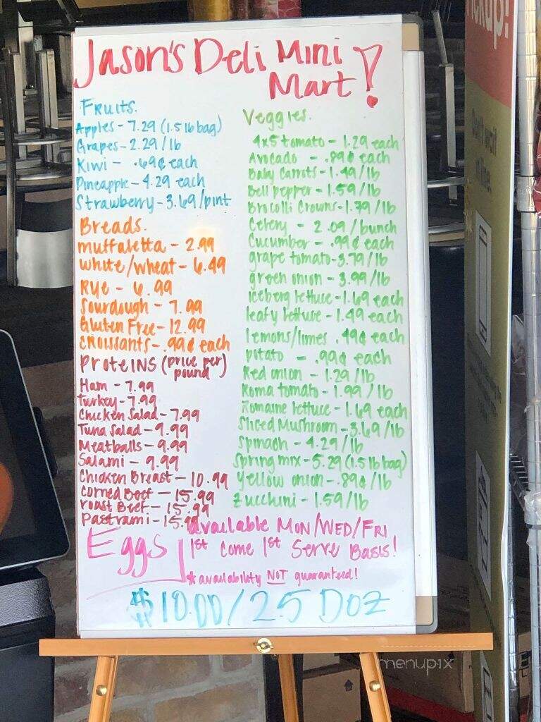 Jason's Deli - Edinburg, TX menu_pic