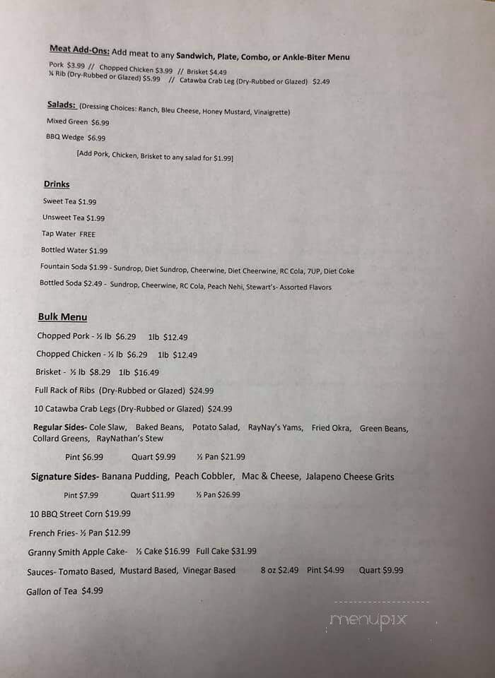 RayNathan's - Gastonia, NC menu_pic