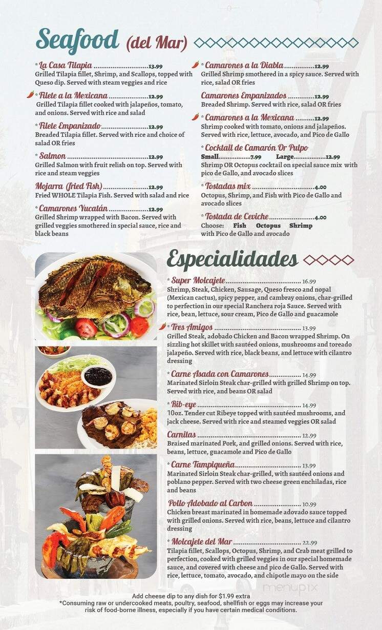 Casa Carrion - Lyman, SC menu_pic