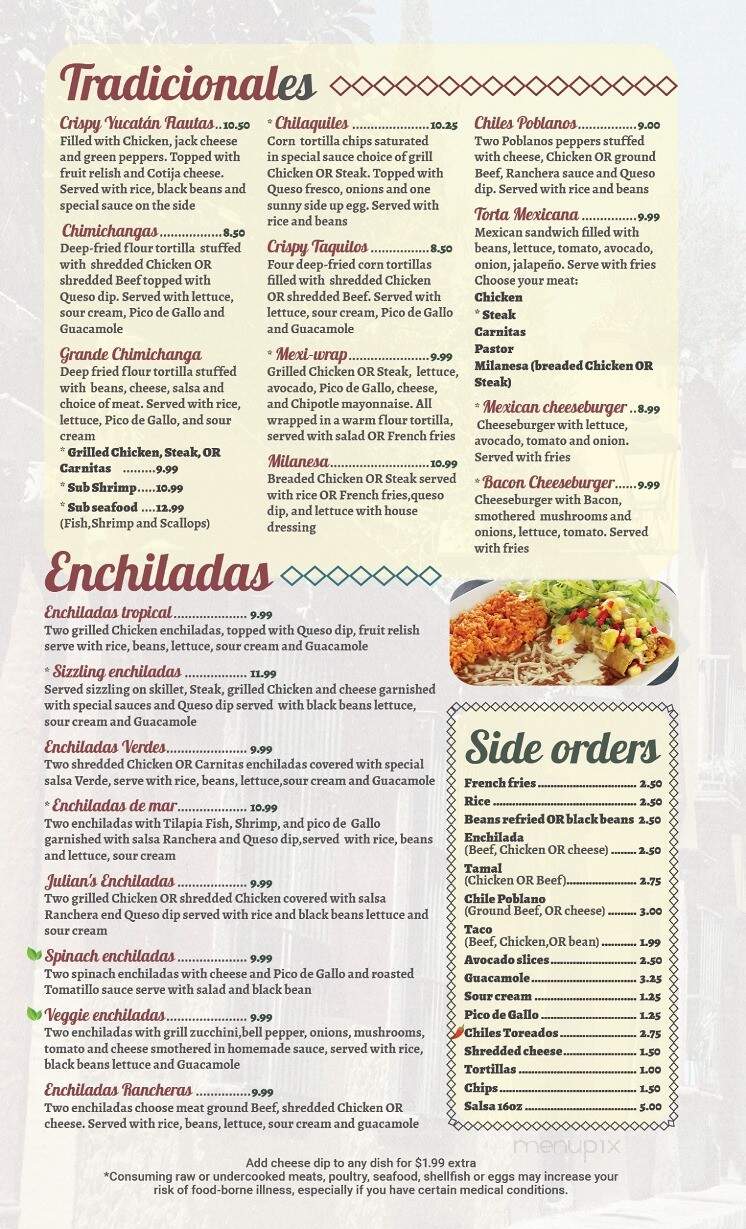 Casa Carrion - Lyman, SC menu_pic