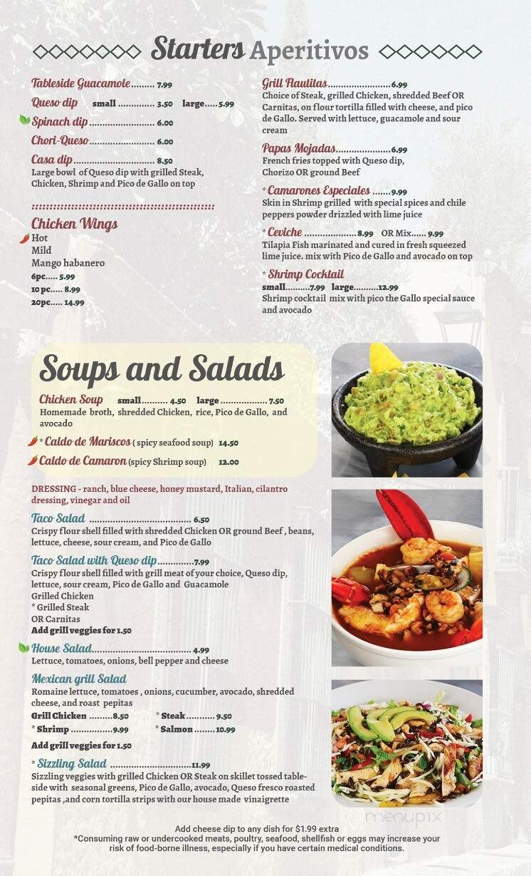 Casa Carrion - Lyman, SC menu_pic