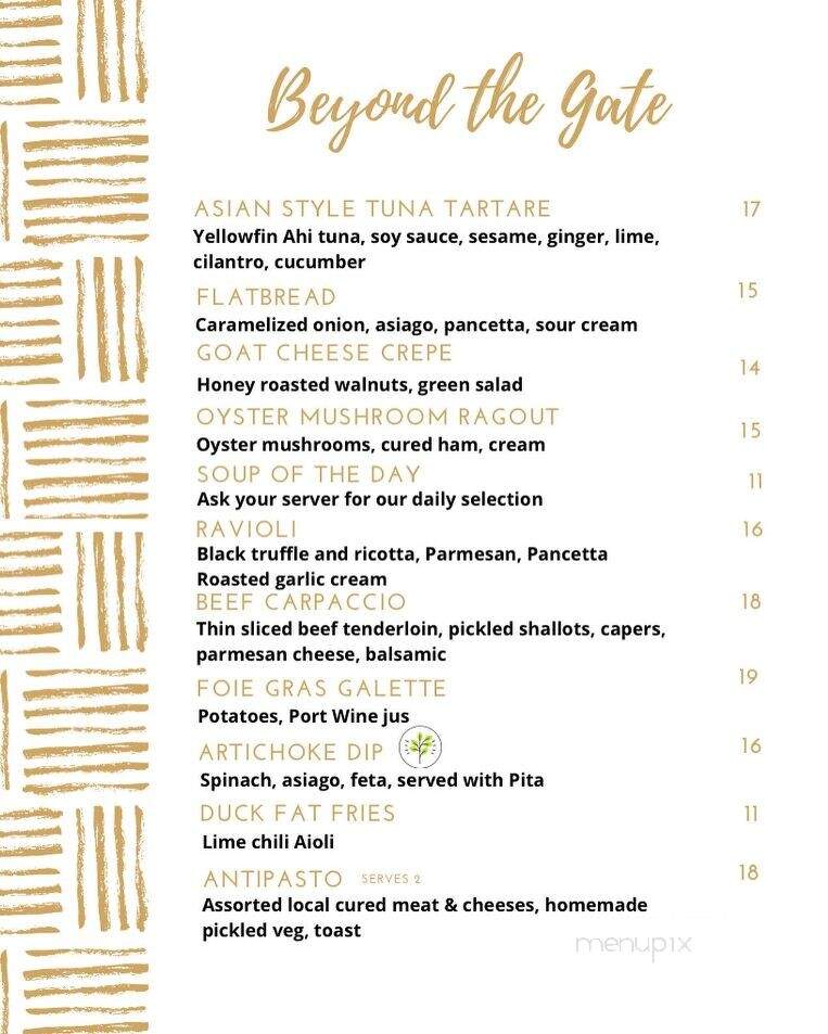 Beyond The Gate - Shelburne, ON menu_pic