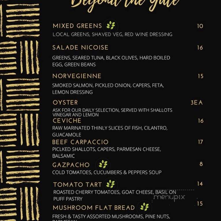 Beyond The Gate - Shelburne, ON menu_pic