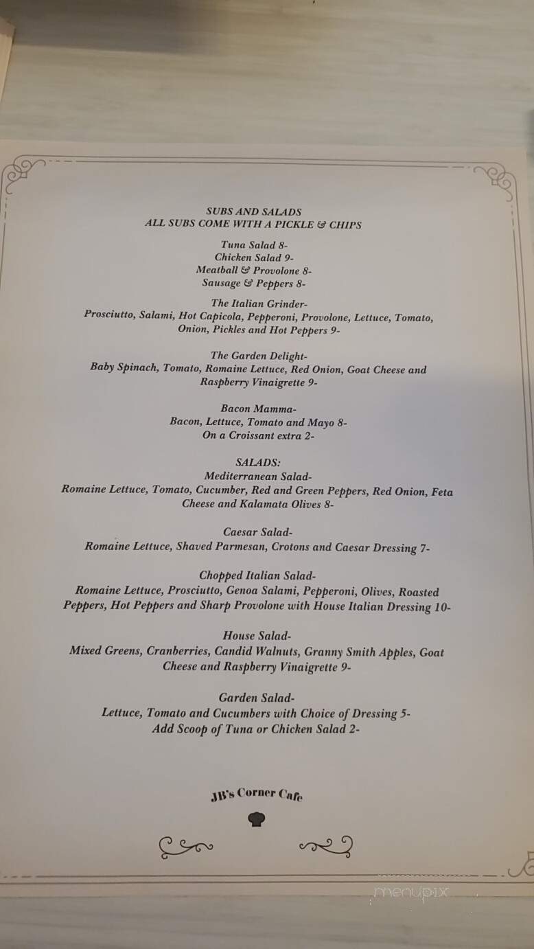 JB's Corner Cafe - Punta Gorda, FL menu_pic