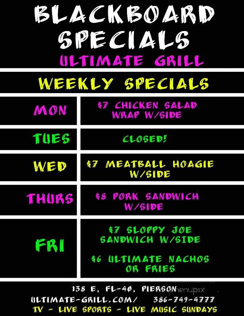 Ultimate Grill - Pierson, FL menu_pic