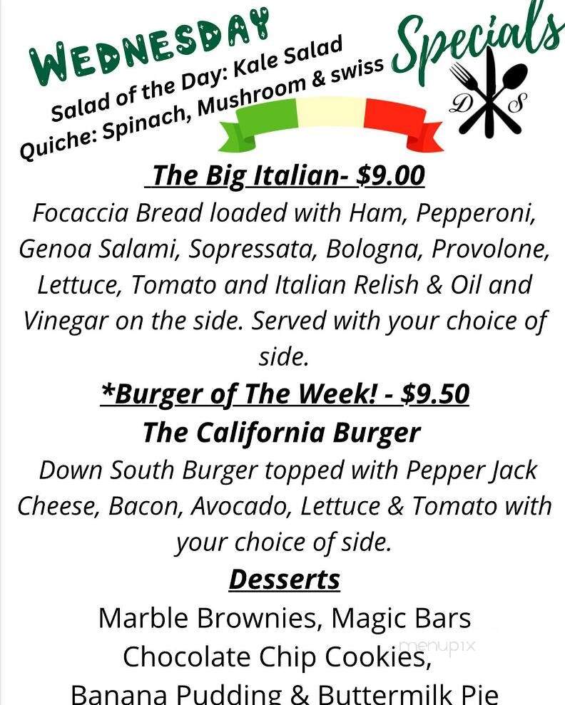 Down South To Go Cafe & Catering - Canton, NC menu_pic