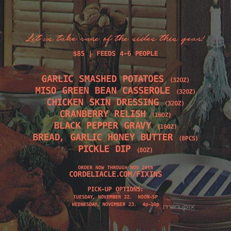 Cordelia - Cleveland, OH menu_pic