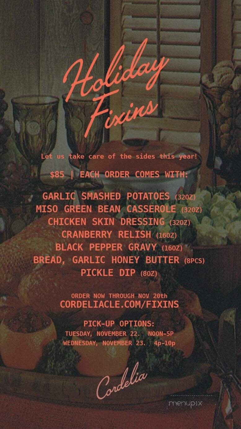 Cordelia - Cleveland, OH menu_pic