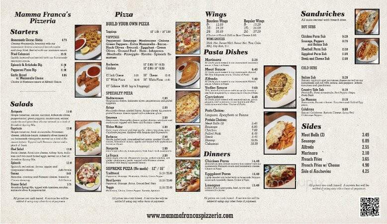 Mamma Franca's Pizzeria - Brooksville, FL menu_pic