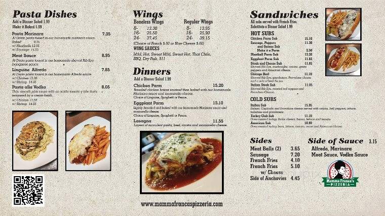 Mamma Franca's Pizzeria - Brooksville, FL menu_pic