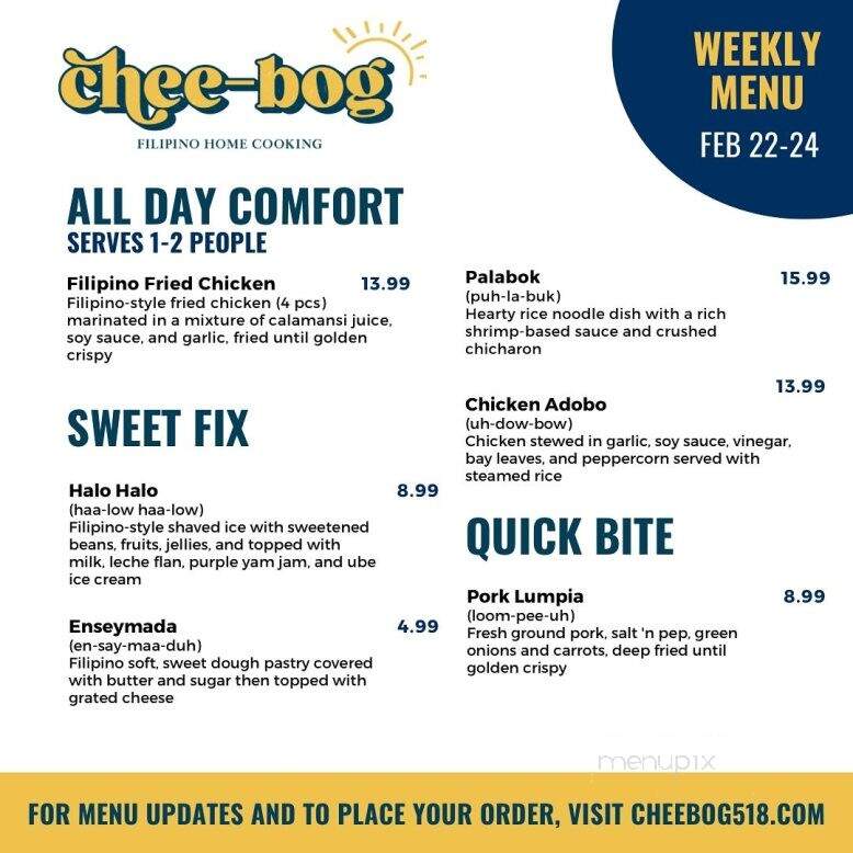 Chee-Bog - Cohoes, NY menu_pic