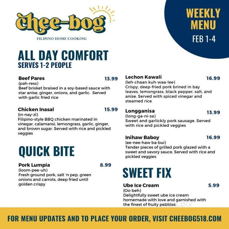 Chee-Bog - Cohoes, NY menu_pic