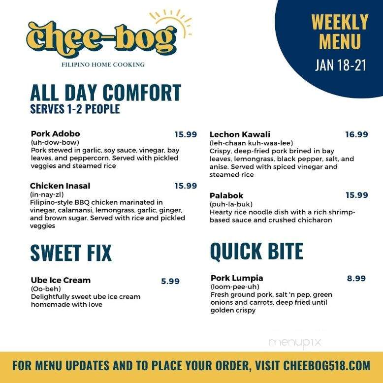 Chee-Bog - Cohoes, NY menu_pic