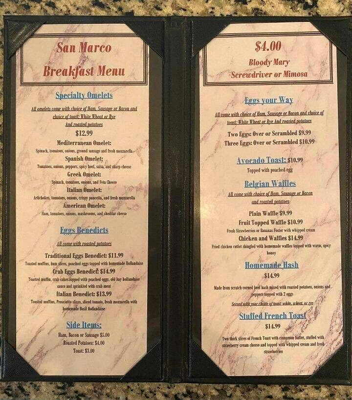 Ristorante San Marco - Venice, FL menu_pic