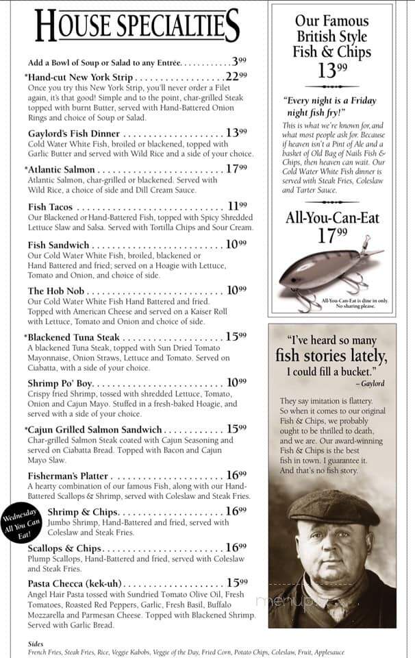 Online Menu of Old Bag of Nails Pickerington OH