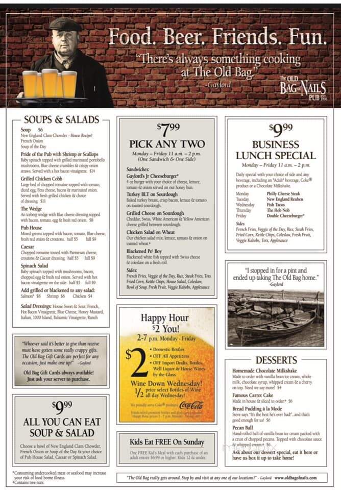 Old Bag of Nails - Pickerington, OH menu_pic