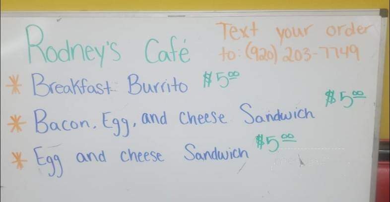 Rodney's Cafe - Oshkosh, WI menu_pic