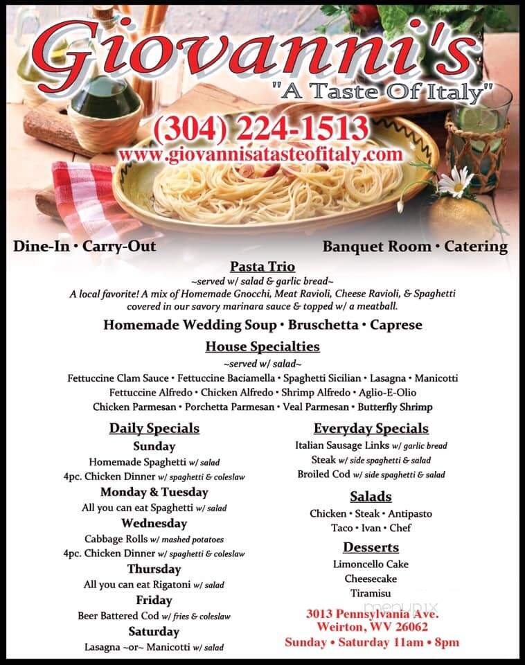 Giovanni's Pizza - Weirton, WV menu_pic