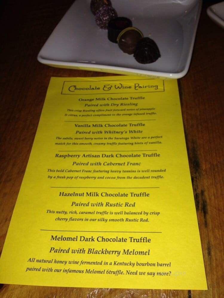The Saratoga Winery - Saratoga Springs, NY menu_pic