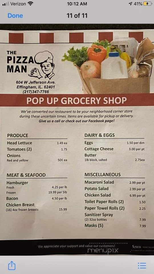Pizza Man - Effingham, IL menu_pic