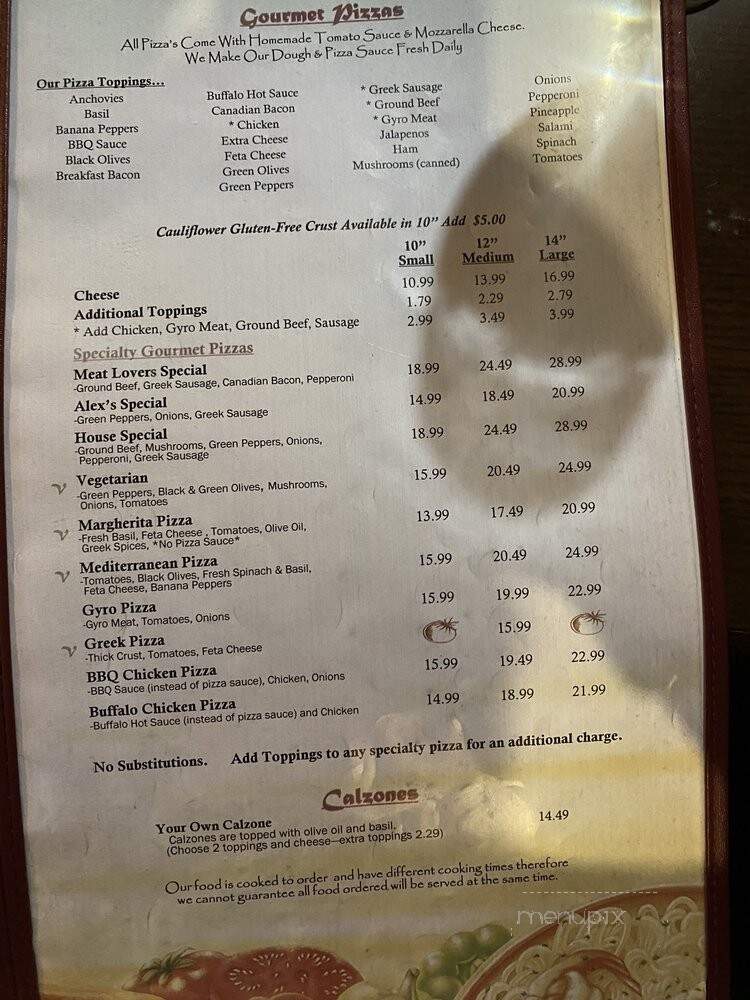Alex Pizza Palace - Rolla, MO menu_pic