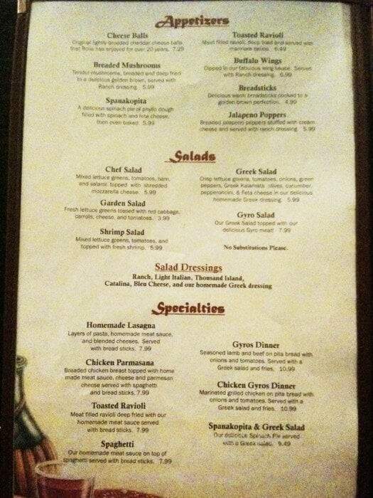 Alex Pizza Palace - Rolla, MO menu_pic