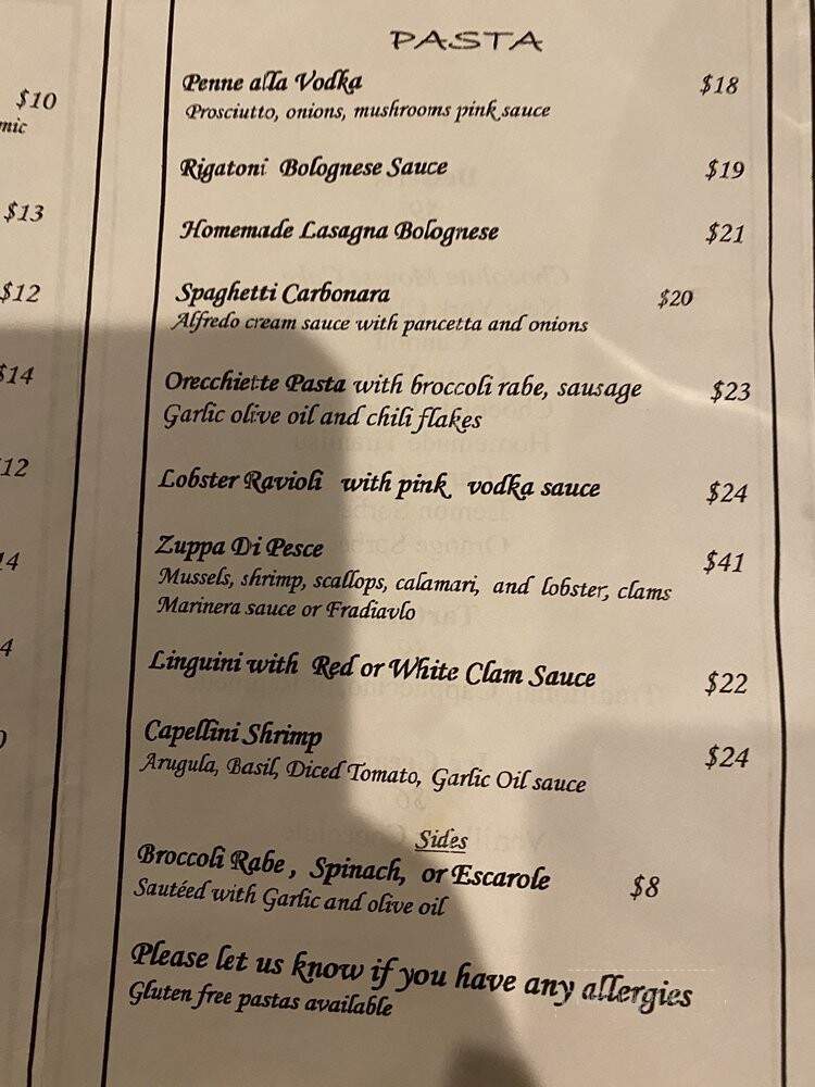 La Strada Restaurant - Randolph, NJ menu_pic