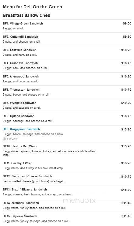 Deli On The Green - Great Neck, NY menu_pic
