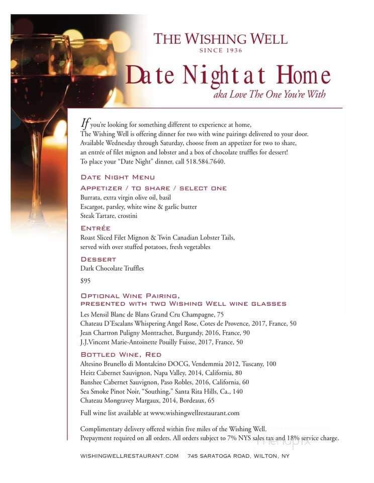 Wishing Well Restaurant - Gansevoort, NY menu_pic