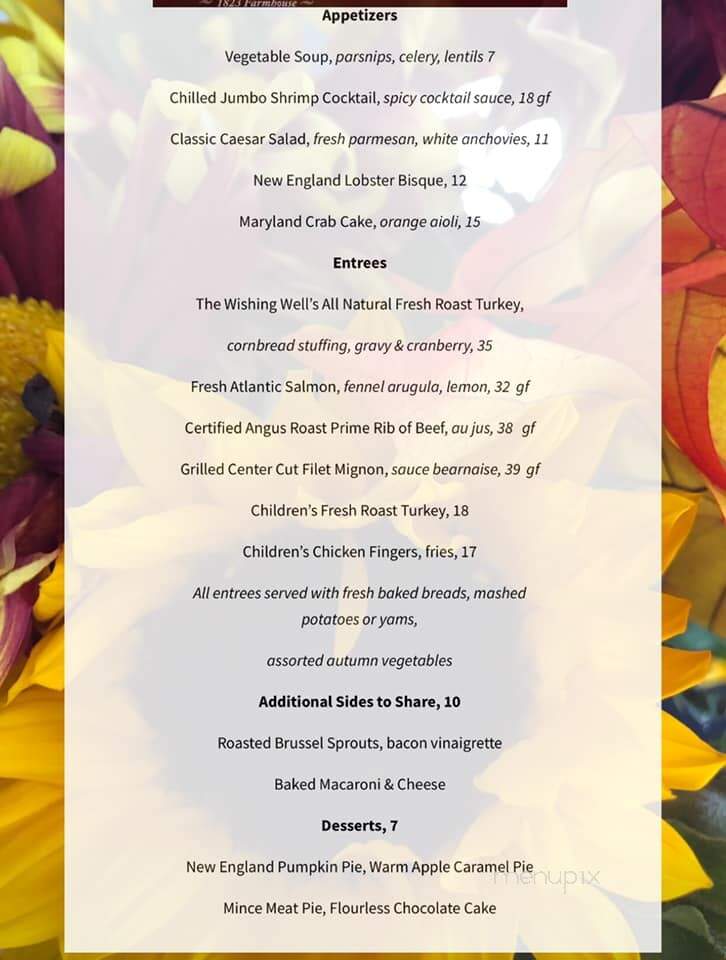 Wishing Well Restaurant - Gansevoort, NY menu_pic