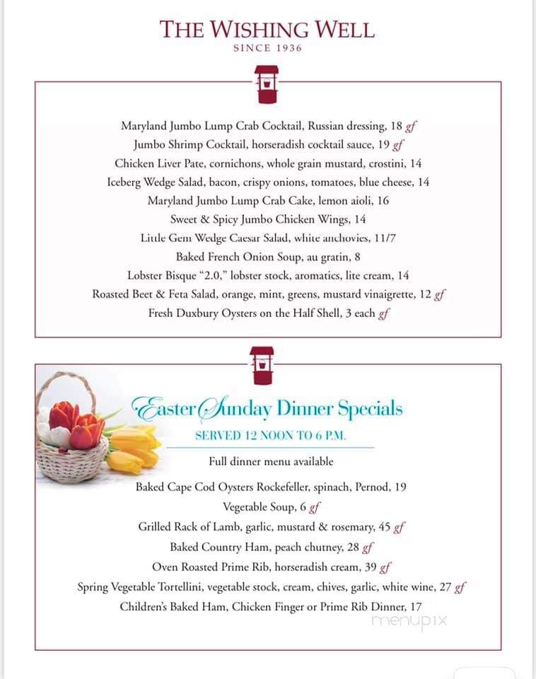 Wishing Well Restaurant - Gansevoort, NY menu_pic