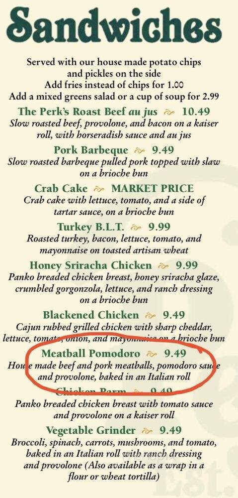 The Perk - Perkasie, PA menu_pic