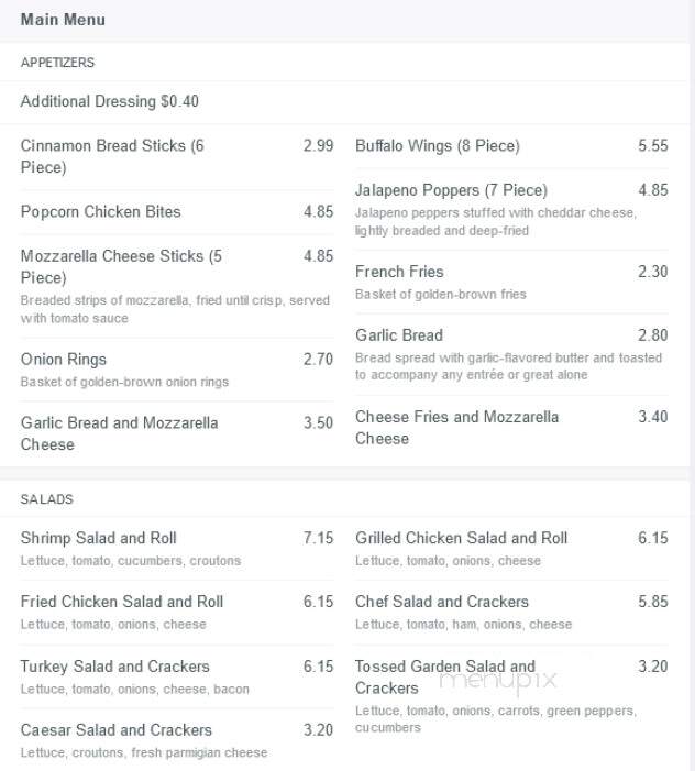 Ciro's Pizza - Stanley, VA menu_pic