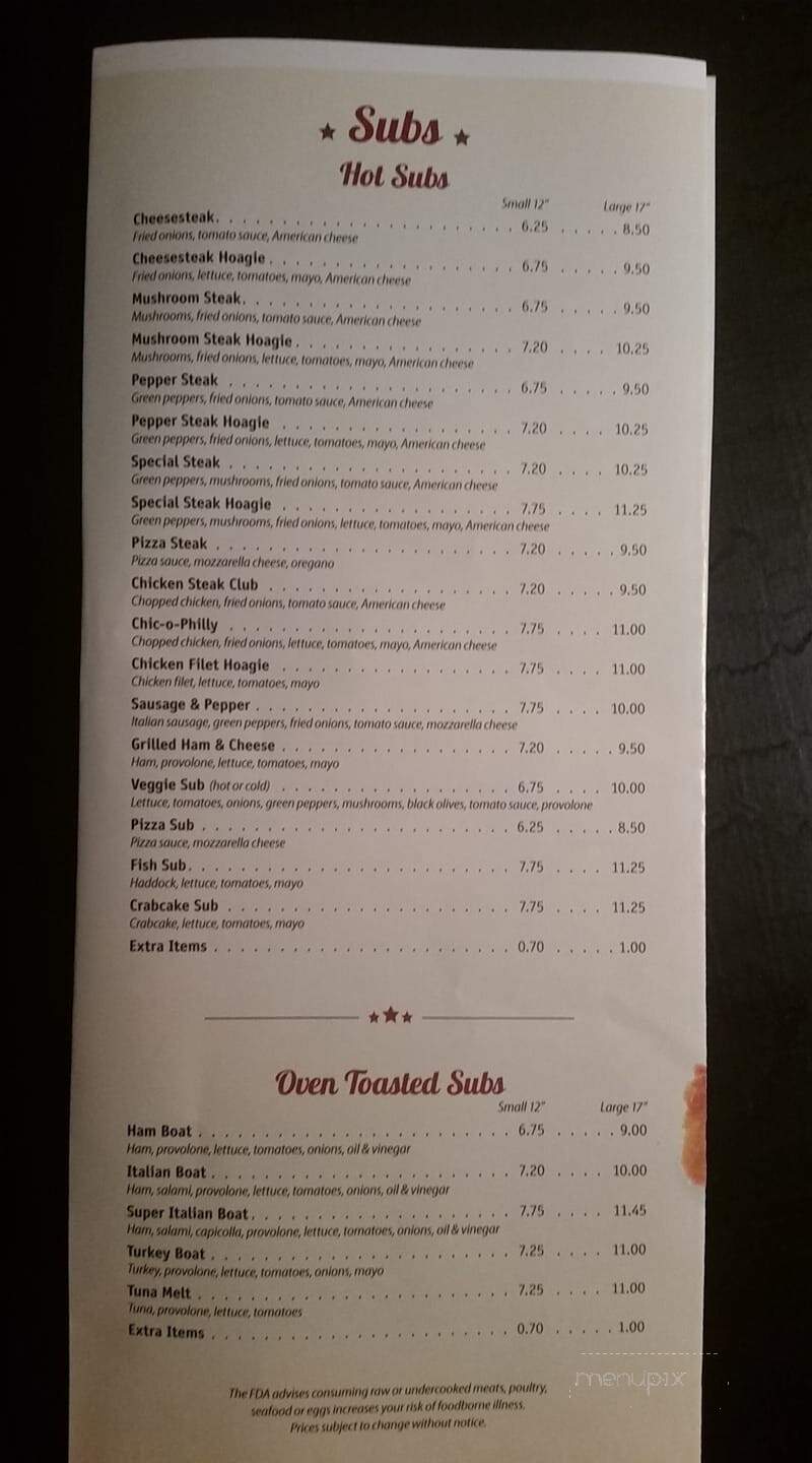Vincenzo's Place - York, PA menu_pic