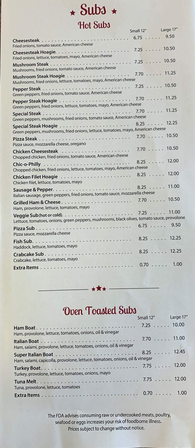 Vincenzo's Place - York, PA menu_pic