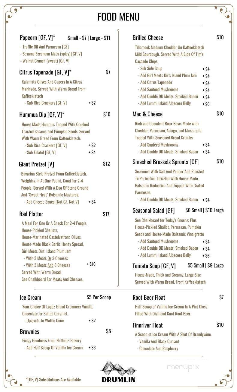 Ridgecrest Public House - Shoreline, WA menu_pic