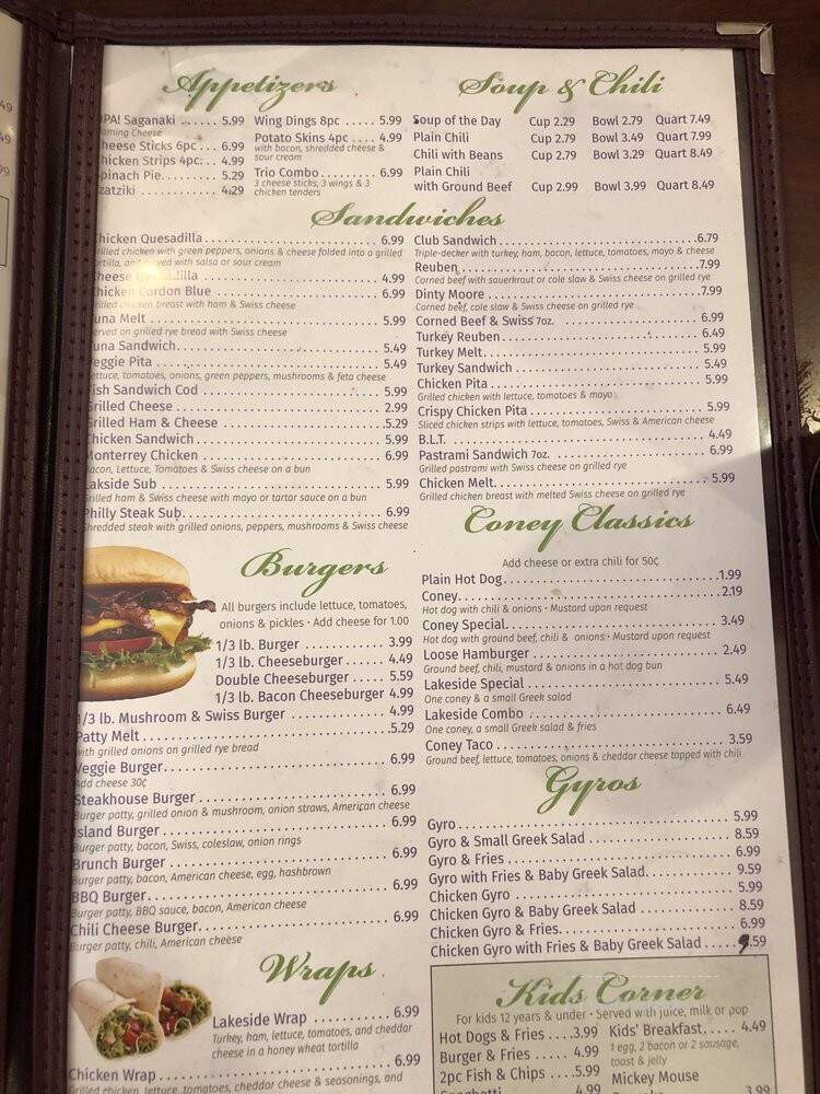 Lakeside Coney Island Family Diner - Walled Lake, MI menu_pic