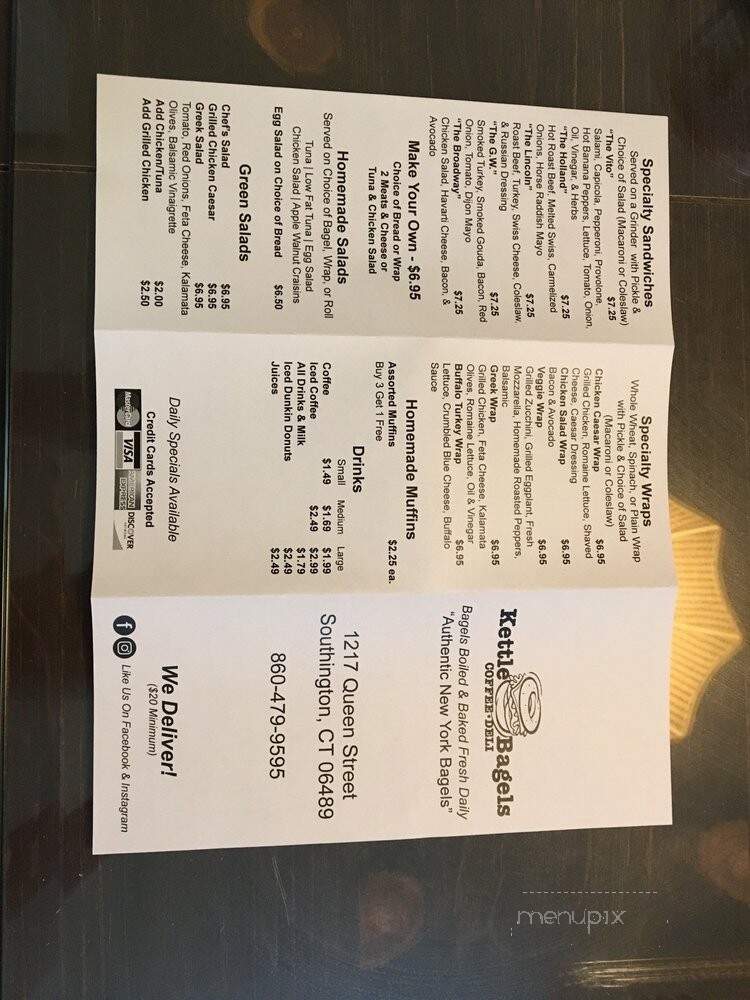 Kettle Bagels - Southington, CT menu_pic