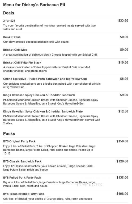 Dickey's Barbecue Pit - Greenville, MS menu_pic